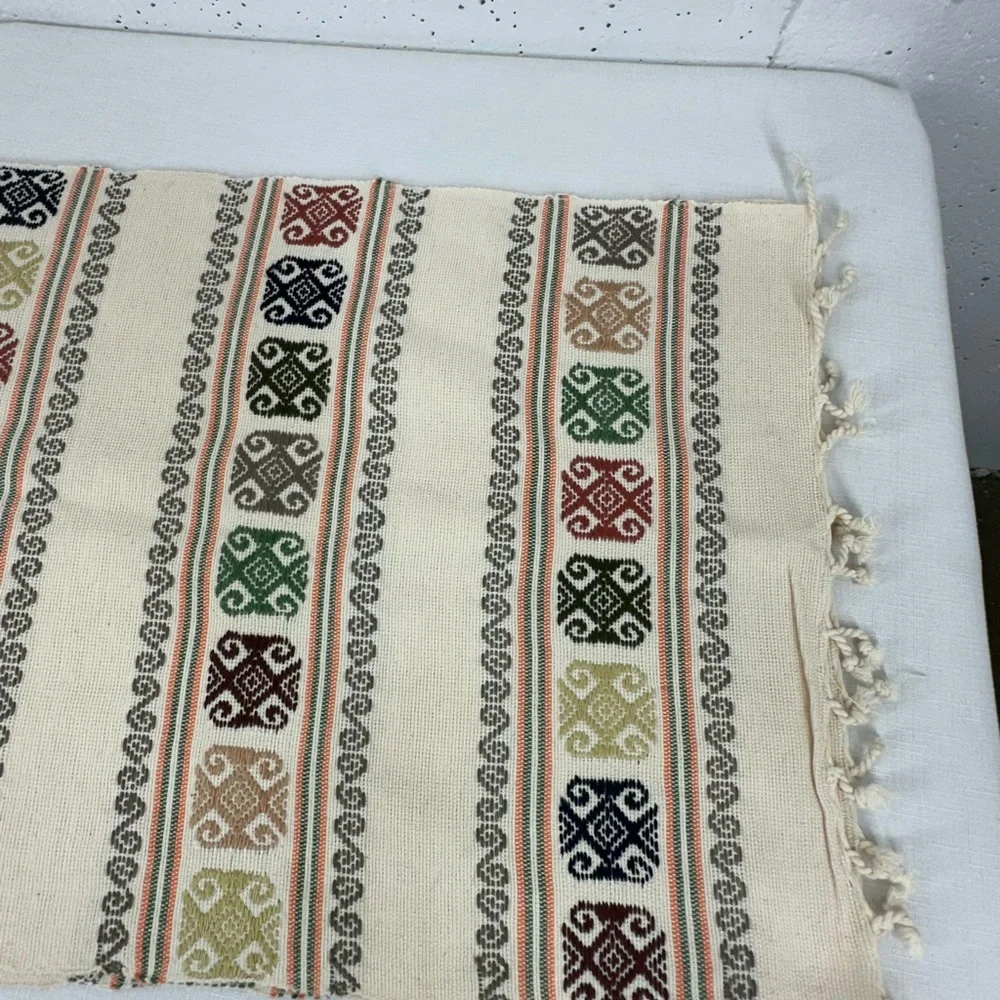 Mexican Southwest Backstrap Loom Table Runner 74 x 14.2”